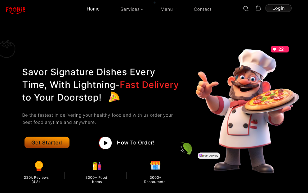 Foodie Web UI Preview